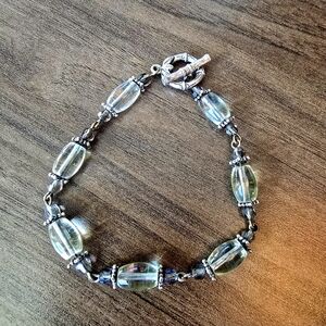 Vintage Style Jade Glass Bead Bracelet